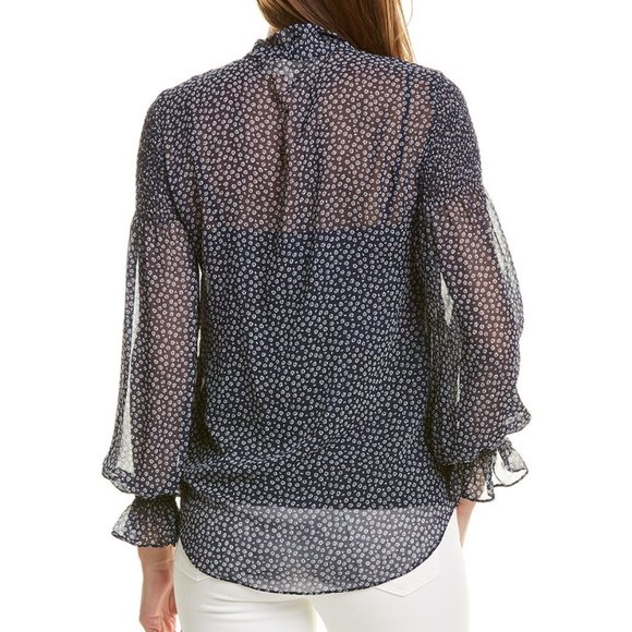 NWT Diane von Furstenberg DVF Floral Tie Shirt Blouse - Office to Weekend - Picture 5 of 10